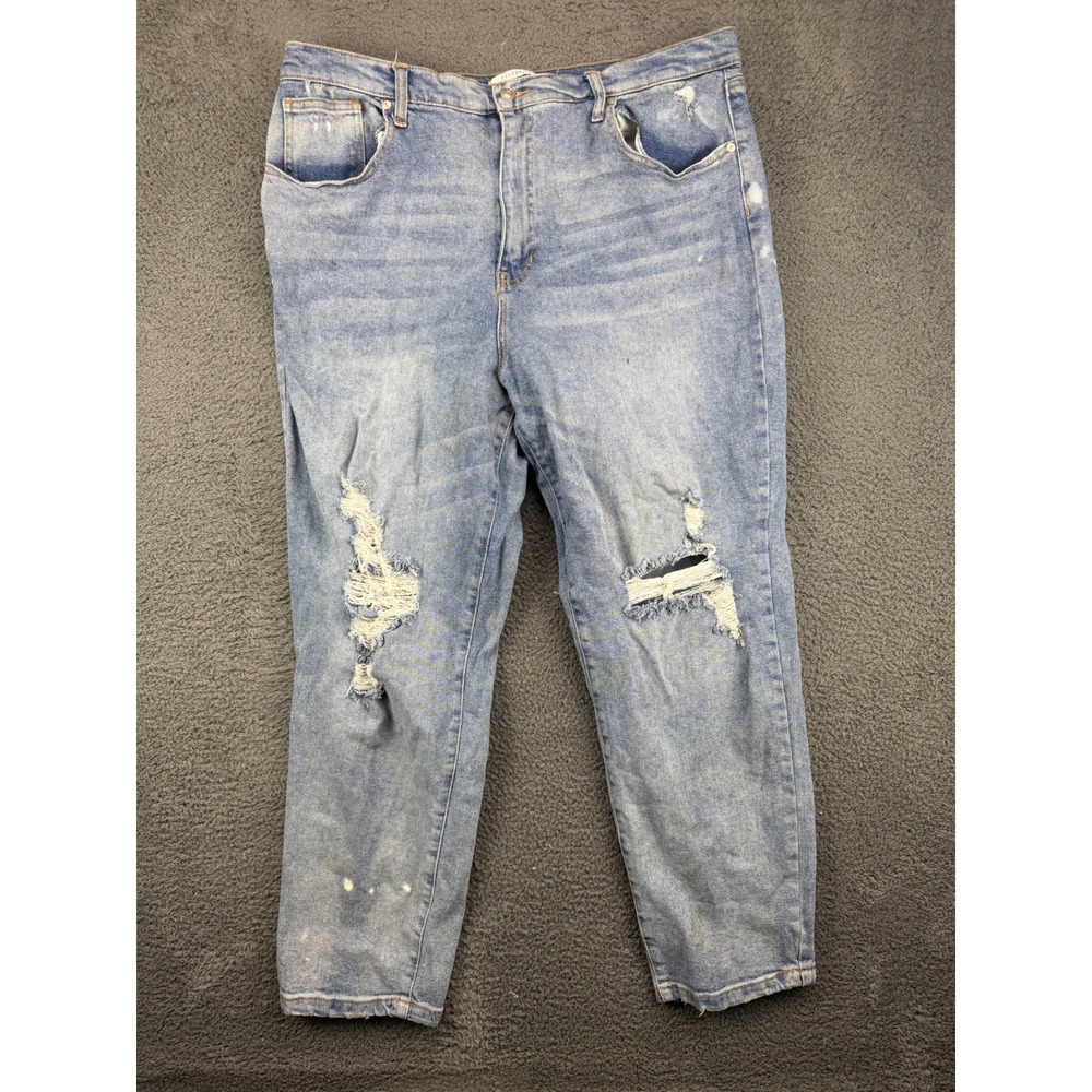 CELEBRITY PINK Womens Blue Denim Distressed Jeans Size 21/35‎